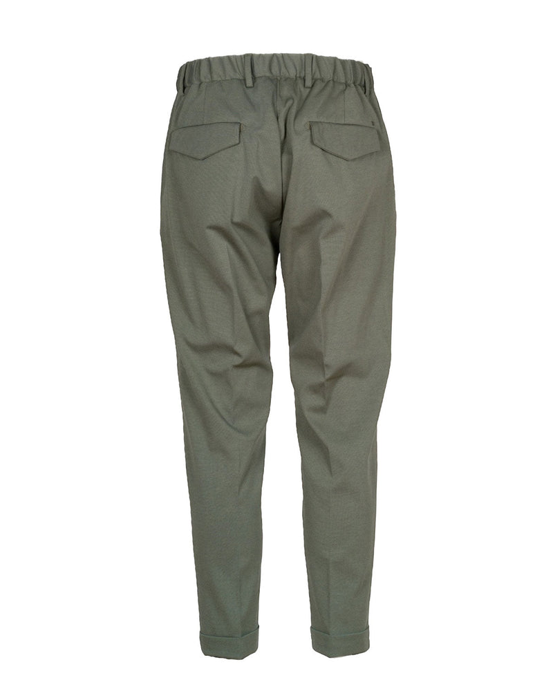 PANTALONI VERDE MILITARE CON LACCIO