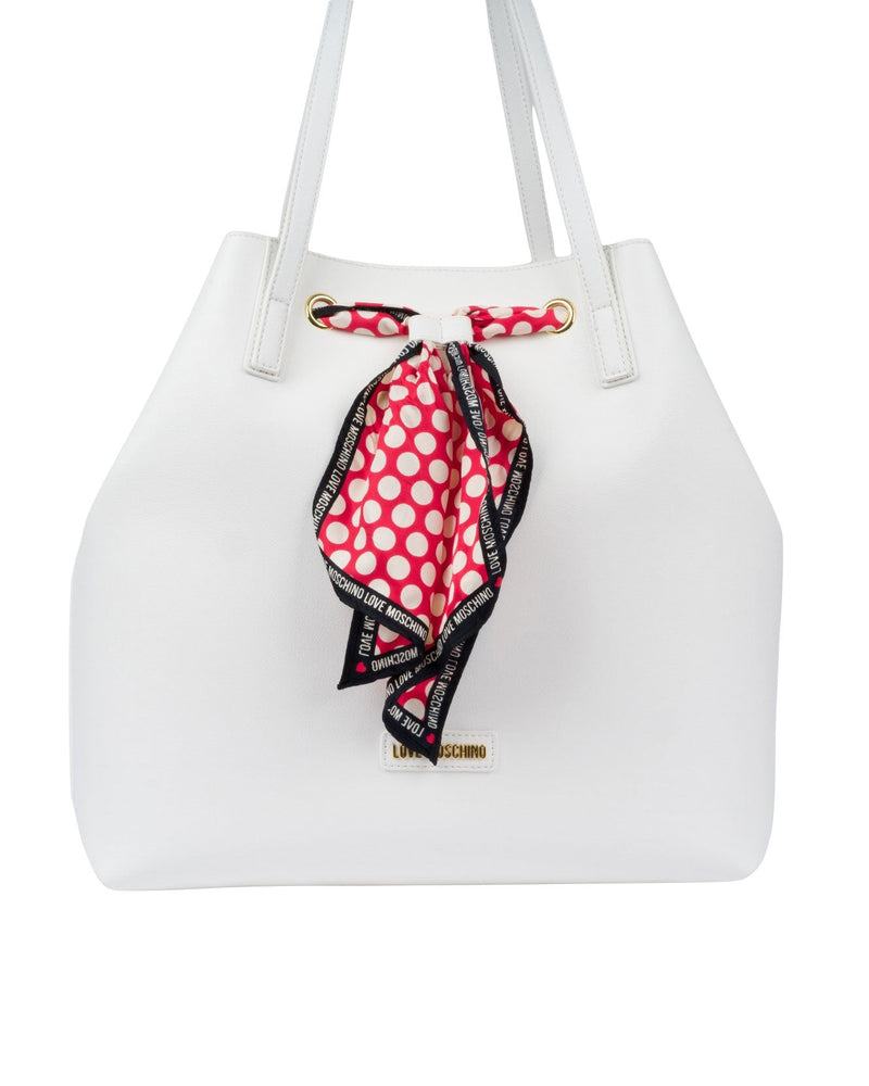 BORSA SHOPPER CON FOULARD BIANCO