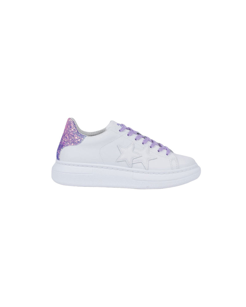 SNEAKER PRINCESS BIANCO GLITTER VIOLA