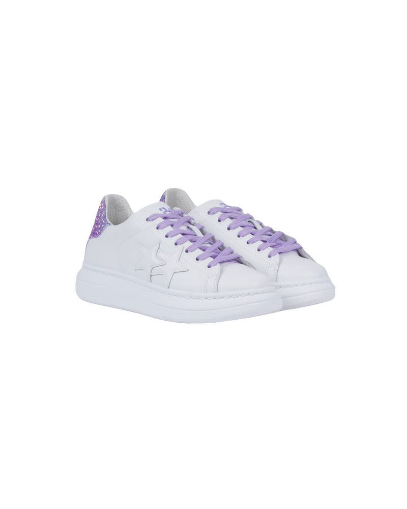 SNEAKER PRINCESS BIANCO GLITTER VIOLA