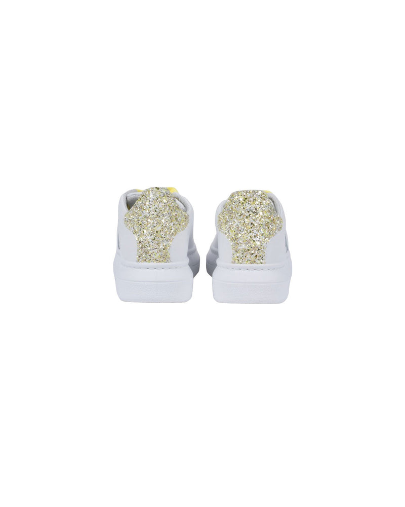 SNEAKER PRINCESS BIANCO GLITTER GIALLO