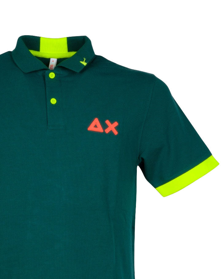 POLO LOGO FLUO VERDE INGLESE