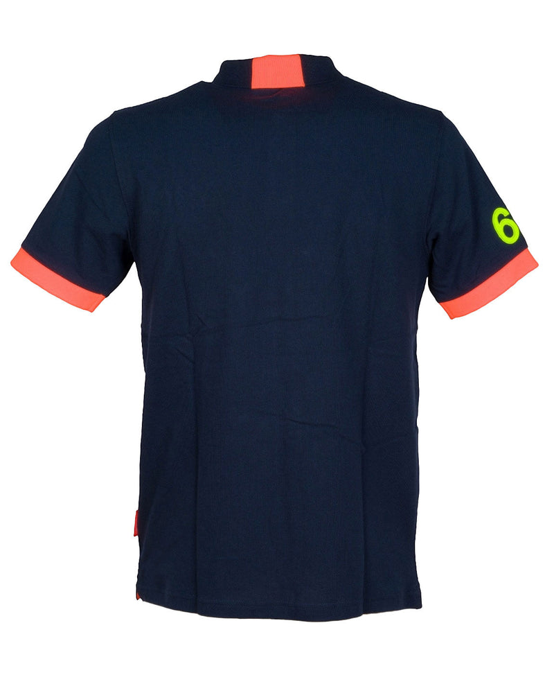 POLO LOGO FLUO BLU NAVY