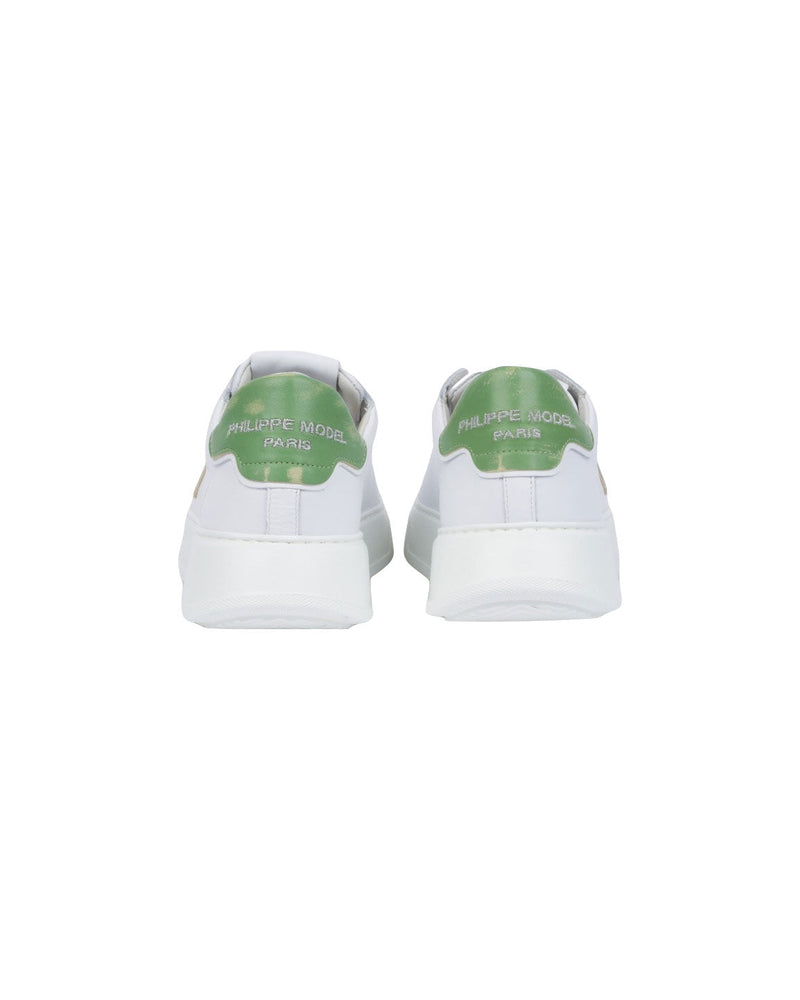 SNEAKERS TEMPLE BIANCHE CON RIPORTO VERDE