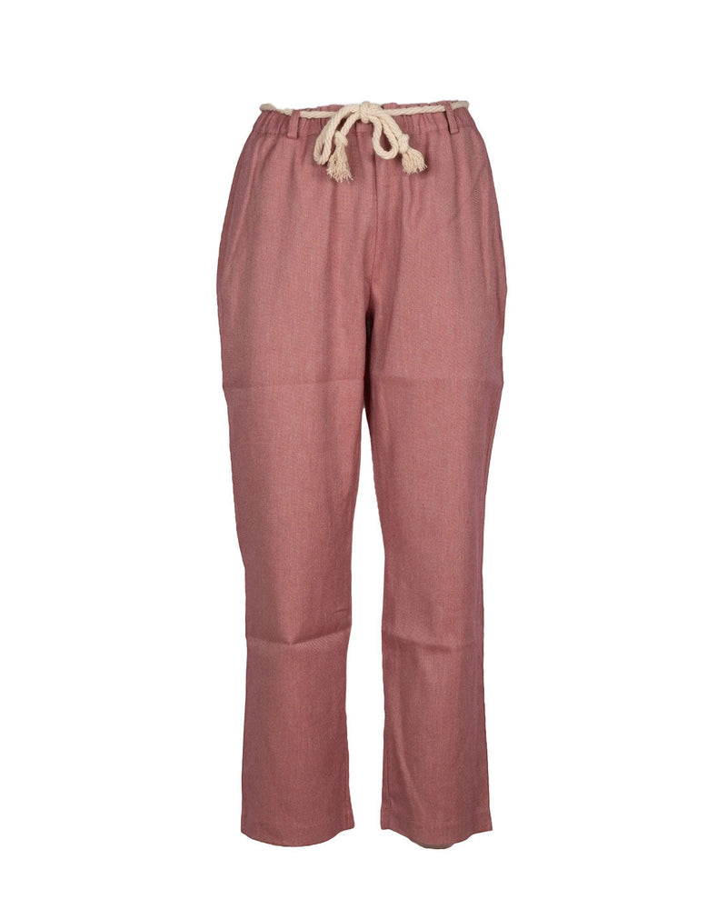 PANTALONI IN TELA ROSA