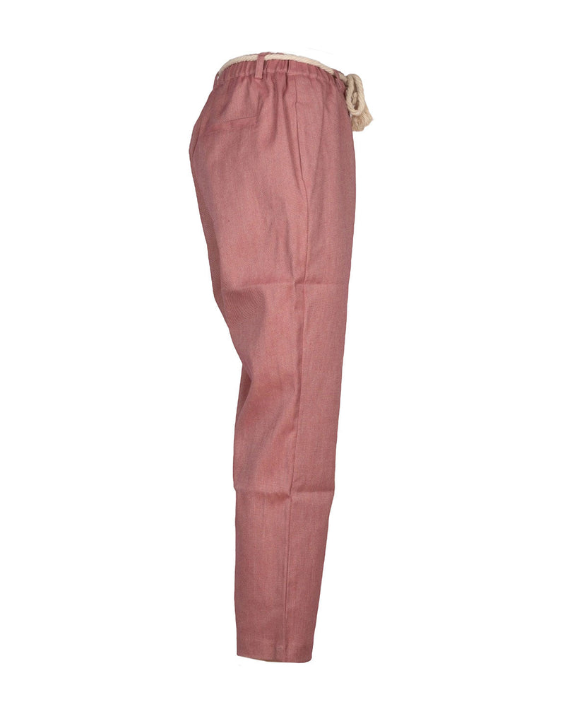 PANTALONI IN TELA ROSA