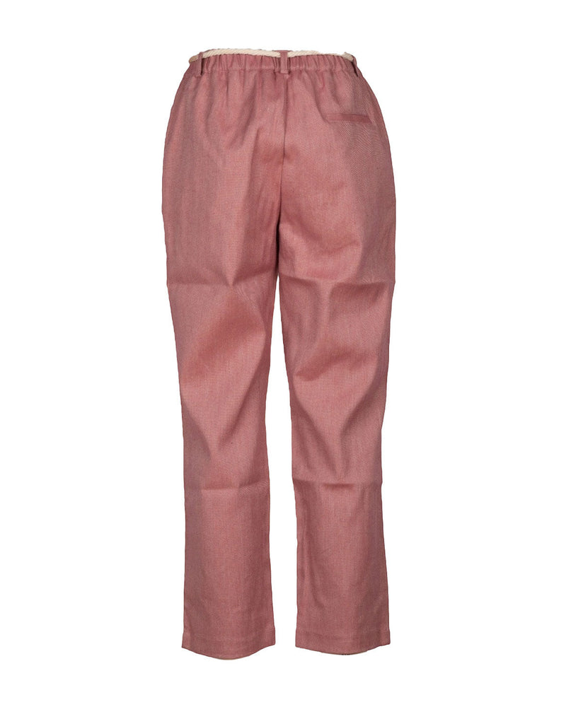 PANTALONI IN TELA ROSA