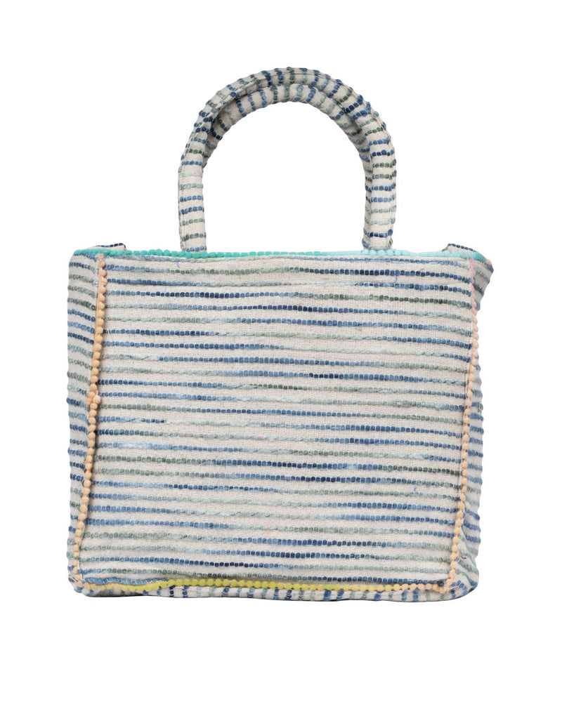 SHOPPER GRANDE LAVORATA BEIGE E BLUE