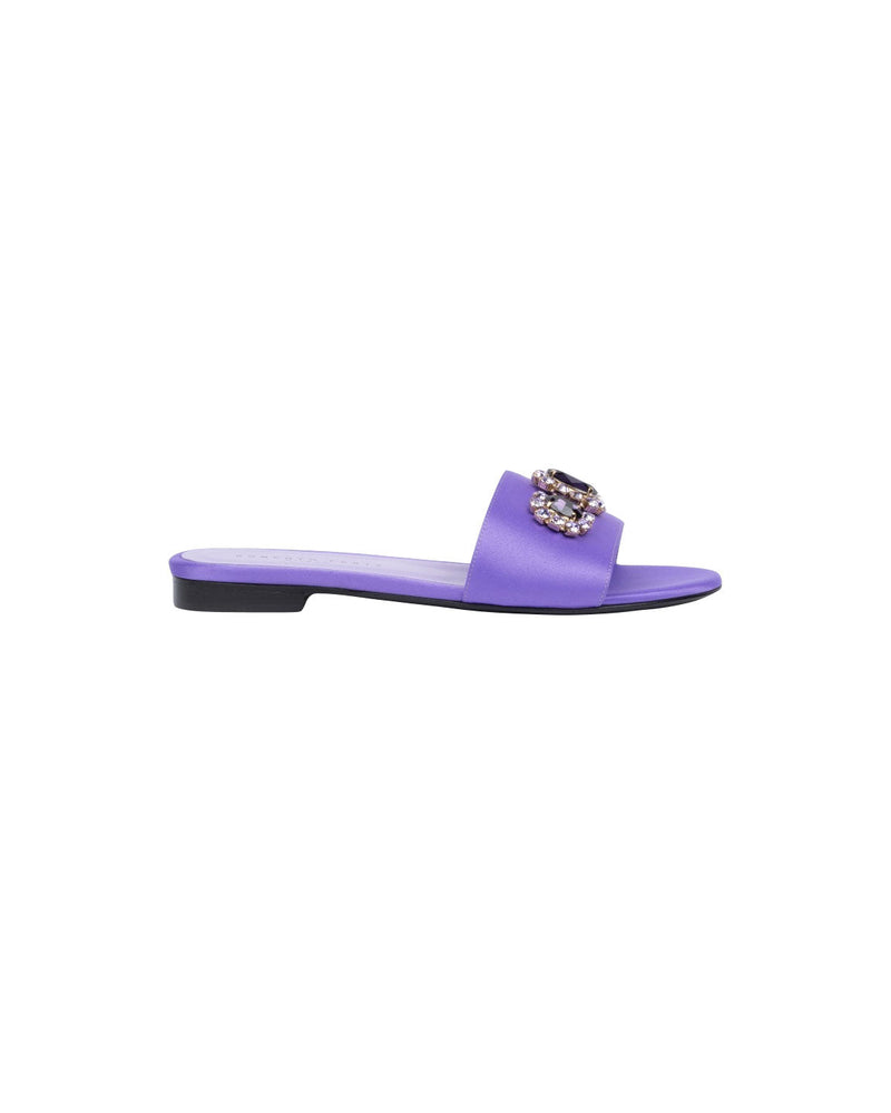 SANDALI FLAT VIOLA CON PIETRE