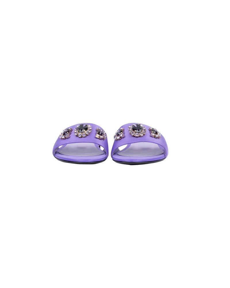 SANDALI FLAT VIOLA CON PIETRE