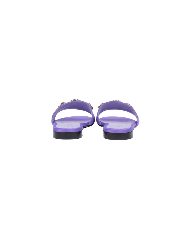 SANDALI FLAT VIOLA CON PIETRE