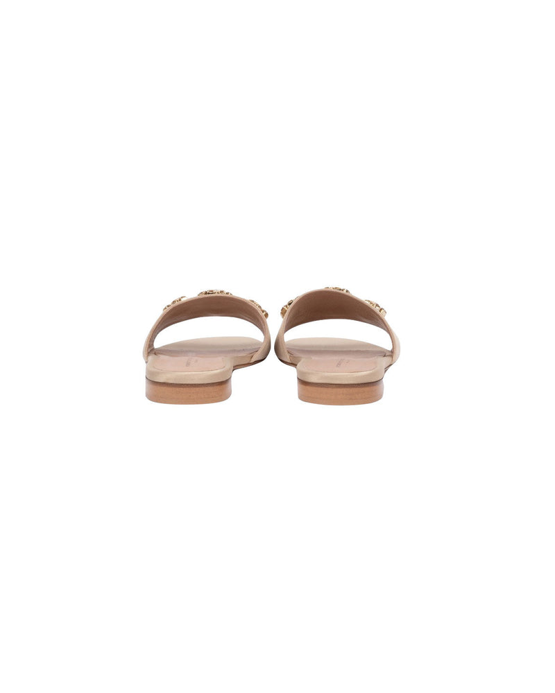 SANDALI FLAT NUDE CON PIETRE