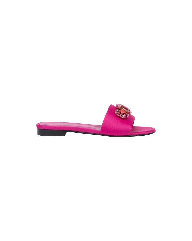 SANDALI FLAT FUCSIA CON PIETRE