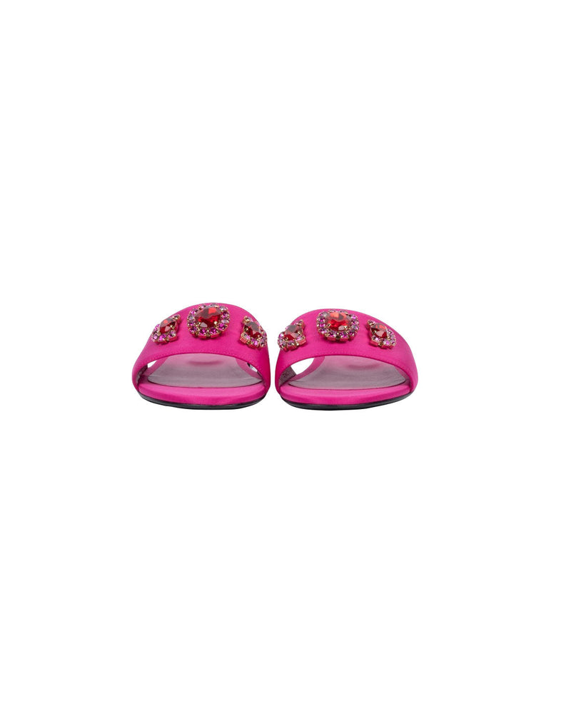 SANDALI FLAT FUCSIA CON PIETRE