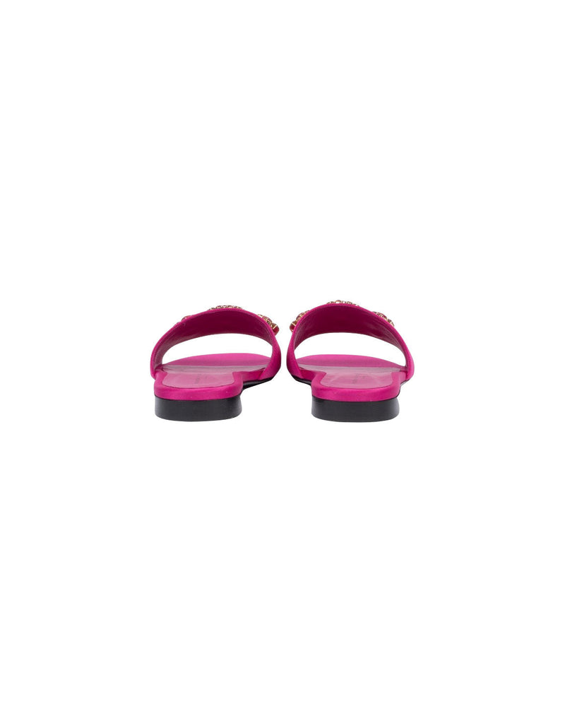 SANDALI FLAT FUCSIA CON PIETRE