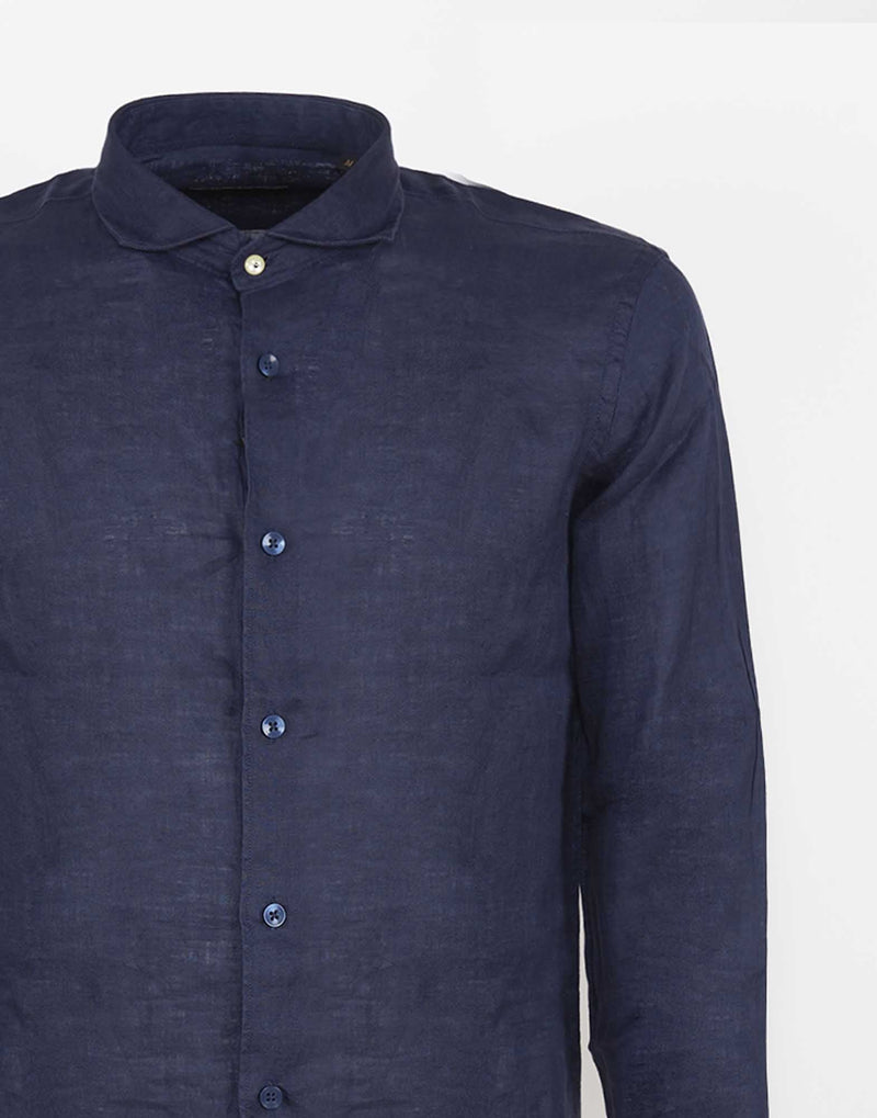 CAMICIA IN LINO BLU NAVY