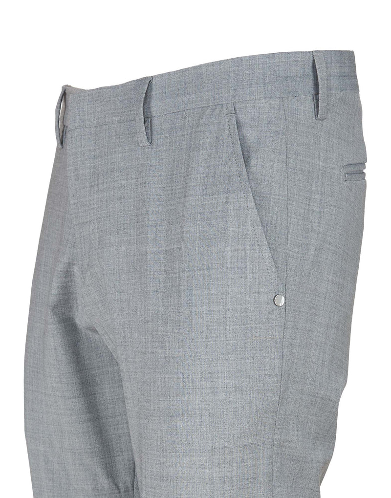 PANTALONI IN FRESCOLANA GRIGIO CON TASCA AMERICA