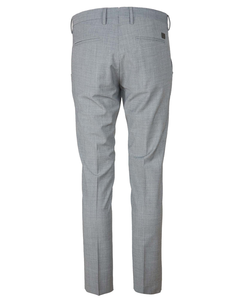 PANTALONI IN FRESCOLANA GRIGIO CON TASCA AMERICA