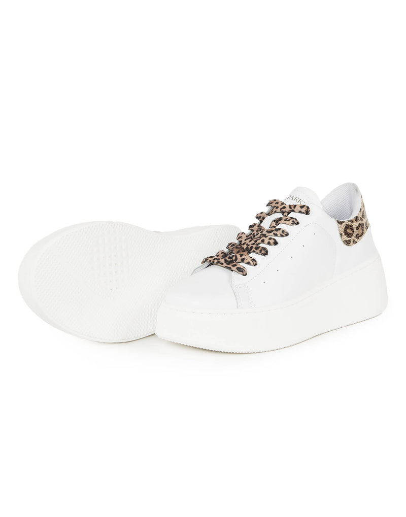 SNEAKERS BIANCHE CON INSERTI LEOPARDATI