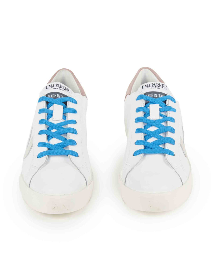 SNEAKERS BIANCHE CON LACCI AZZURRI