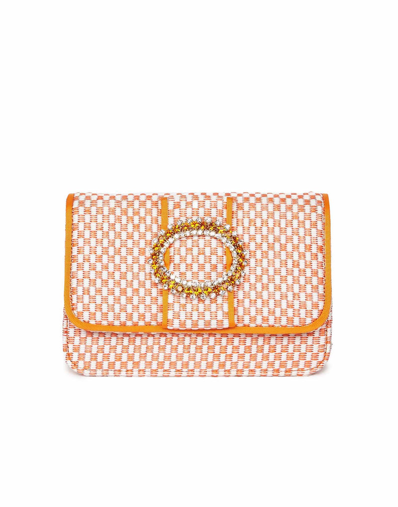 BORSA A TRACOLLA ARANCIO CON STRASS