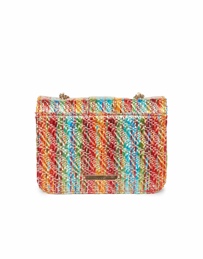 BORSA A TRACOLLA MULTICOLOR CON STRASS E BORCHIE