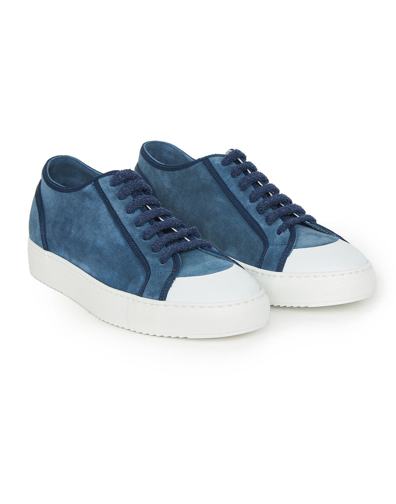 SNEAKERS BLU OCEANO CON PUNTALE GOMMATO