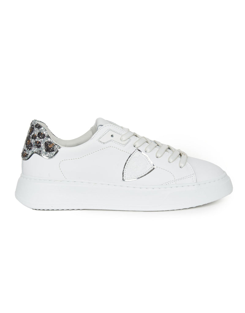 SNEAKERS TEMPLE BIANCHE CON RIPORTO MACULATO GLITT