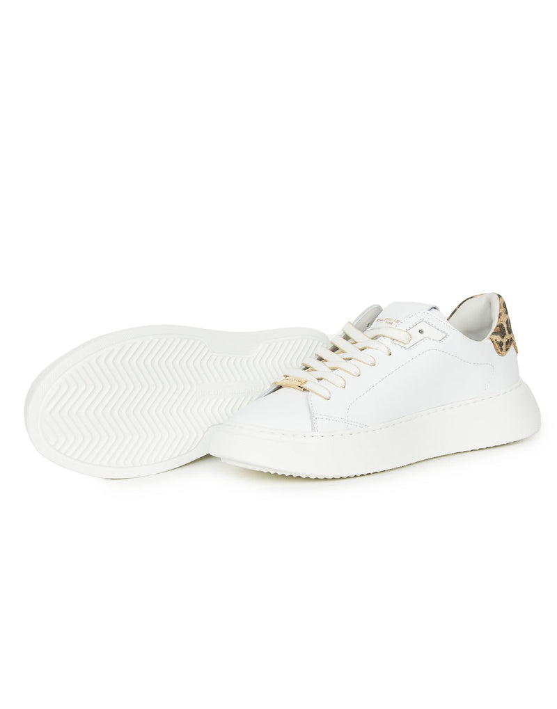 SNEAKERS TEMPLE BIANCHE CON RIPORTO LEOPARDATO