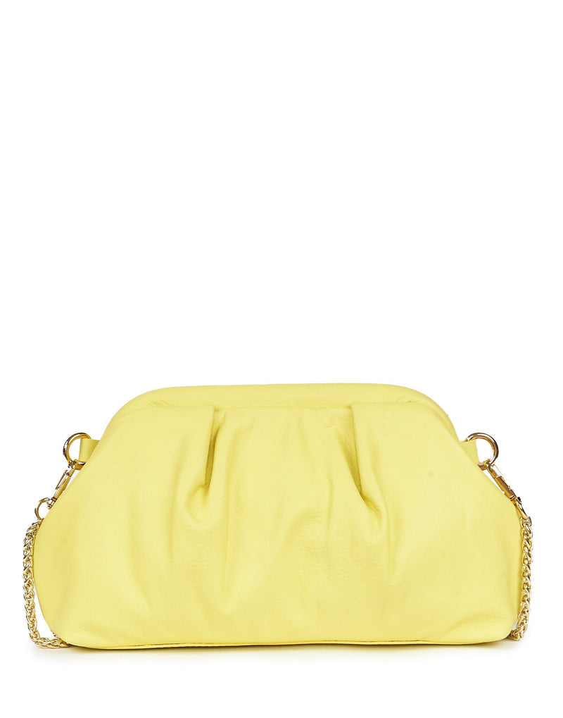 BORSA CLUTCH GIALLA CON TRACOLLA