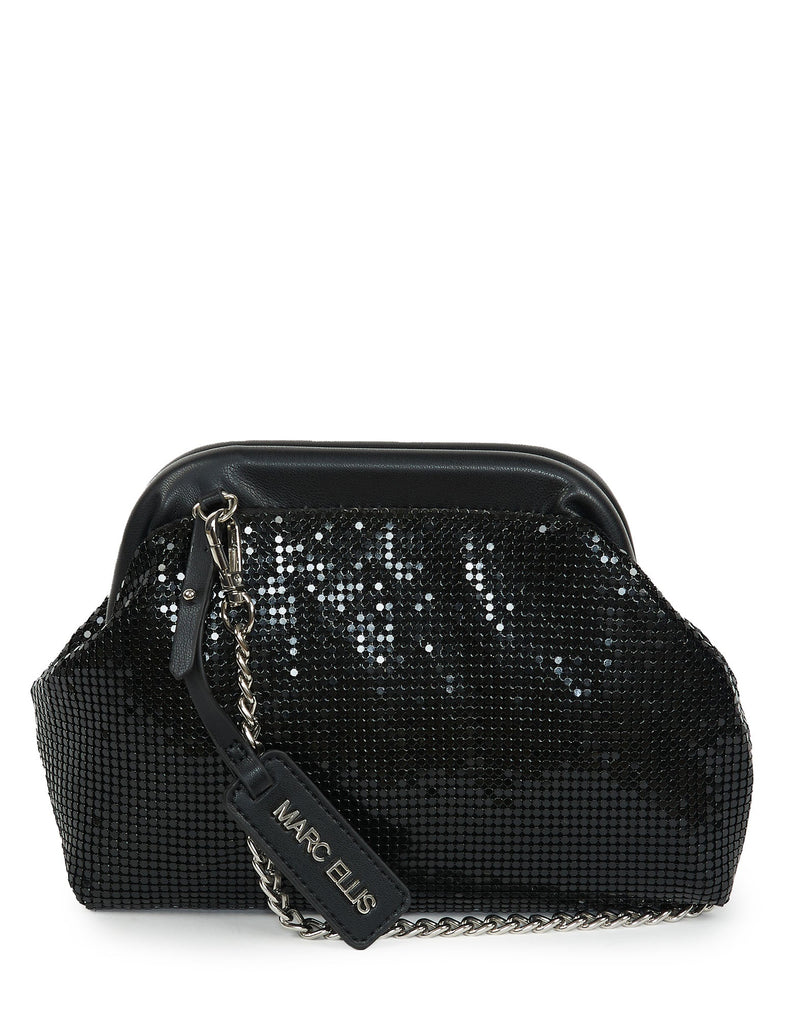 BORSA CLUTCH A MAGLIA NERA