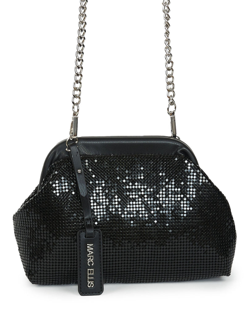 BORSA CLUTCH A MAGLIA NERA