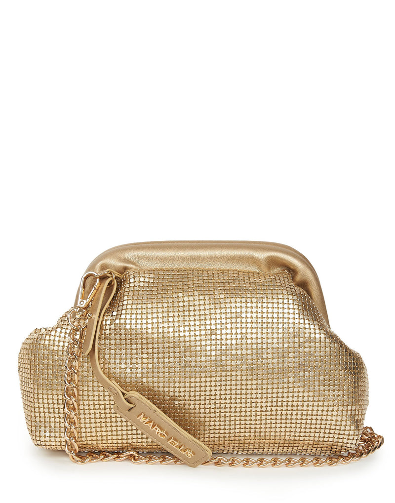 BORSA CLUTCH A MAGLIA ORO