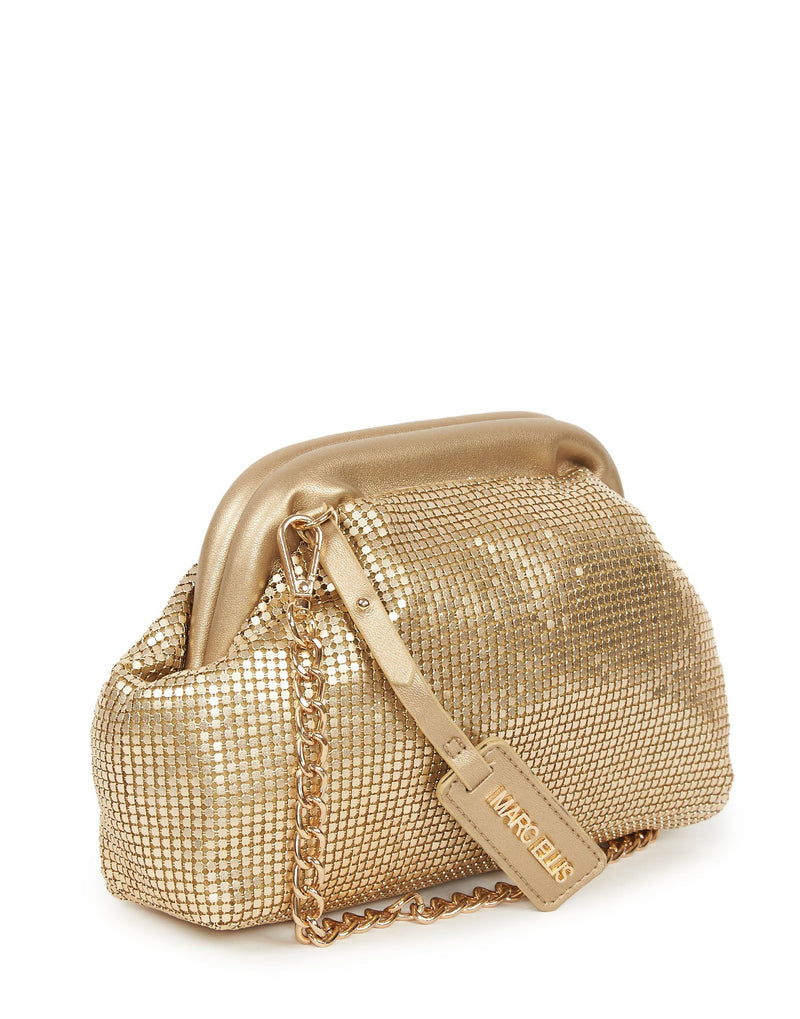 BORSA CLUTCH A MAGLIA ORO