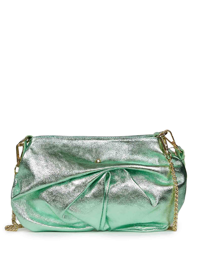 BORSA A TRACOLLA METALLIZZATA VERDE