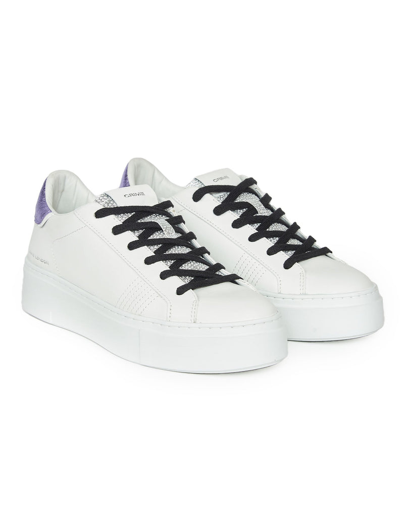 SNEAKERS BIANCHE CON RIPORTO LILLA LAMINATO