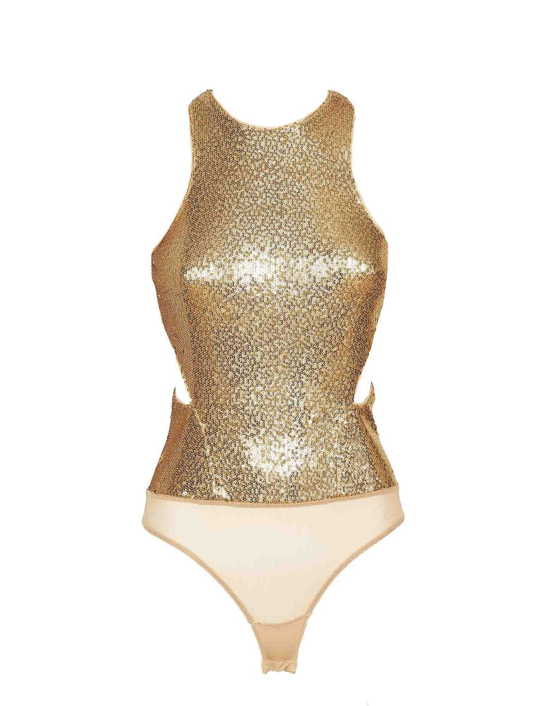 TOP BODY ORO CON PAILLETTES