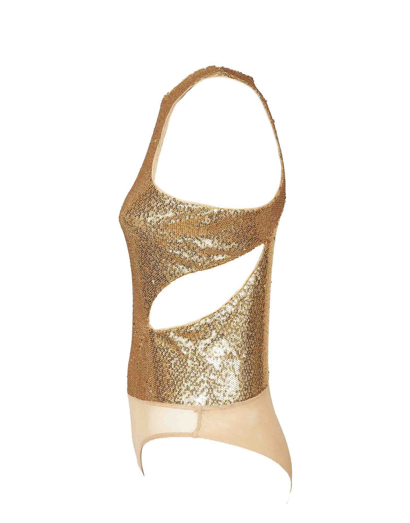 TOP BODY ORO CON PAILLETTES