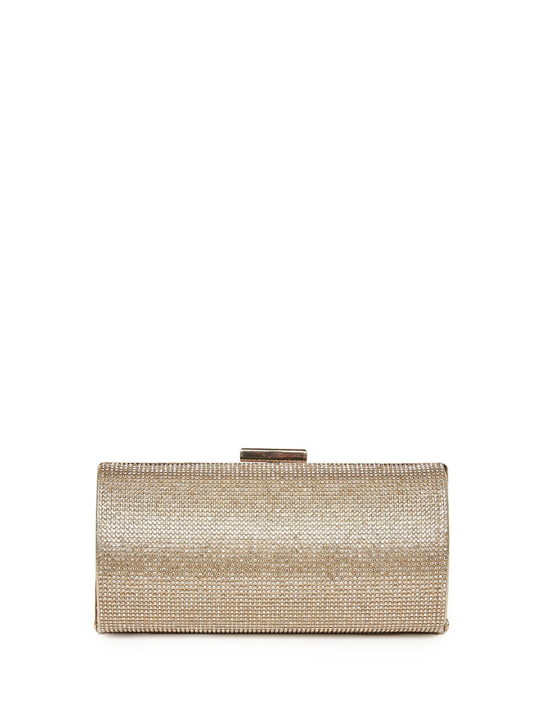 BORSA CLUTCH A CILINDRO ORO CON STRASS