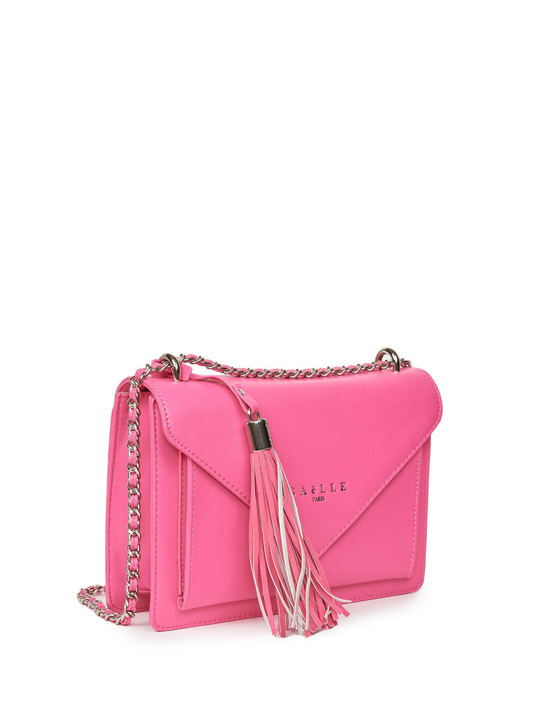 BORSA A TRACOLLA FUCSIA CON NAPPINA