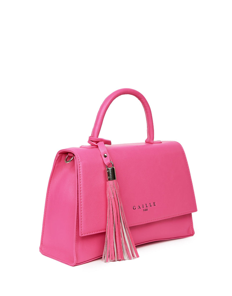 BORSA A MANO FUCSIA CON NAPPINA