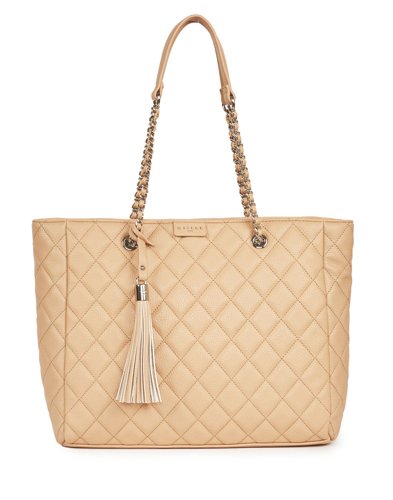 BORSA SHOPPER IN MATELASSE BEIGE