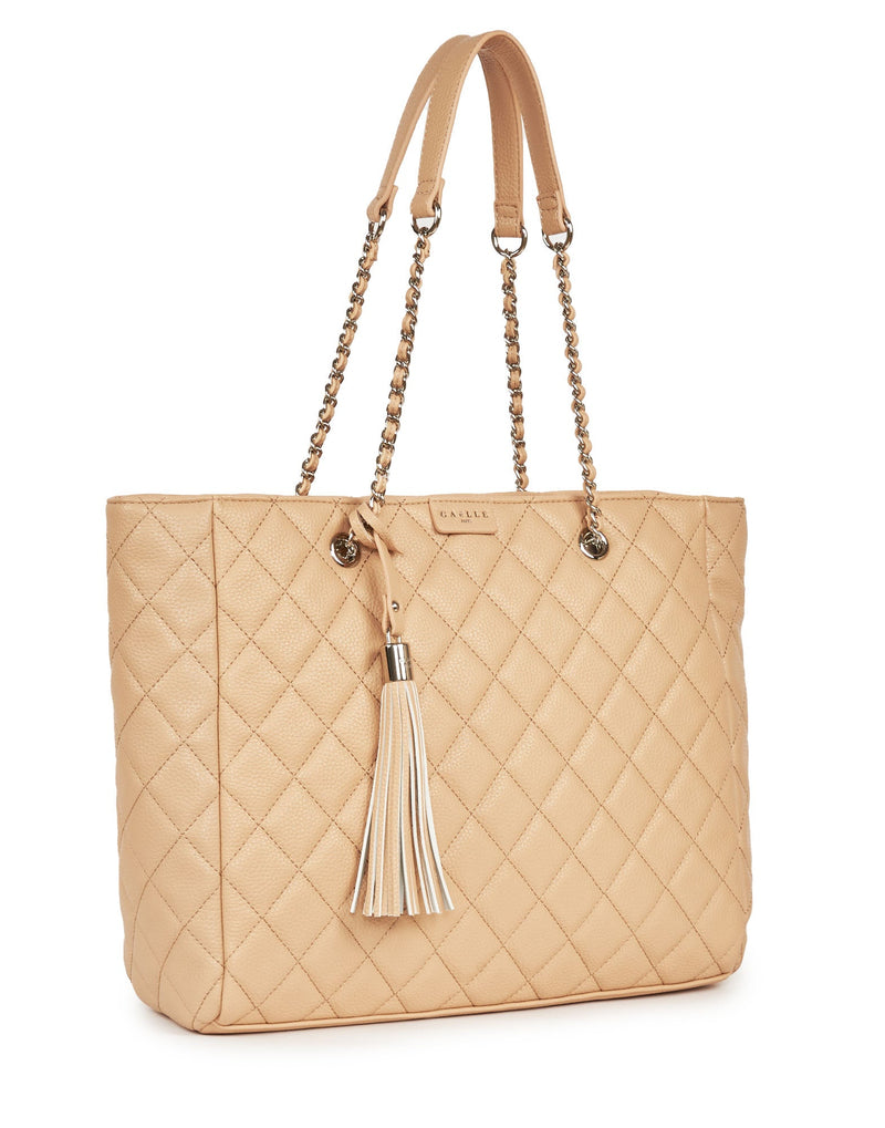 BORSA SHOPPER IN MATELASSE BEIGE