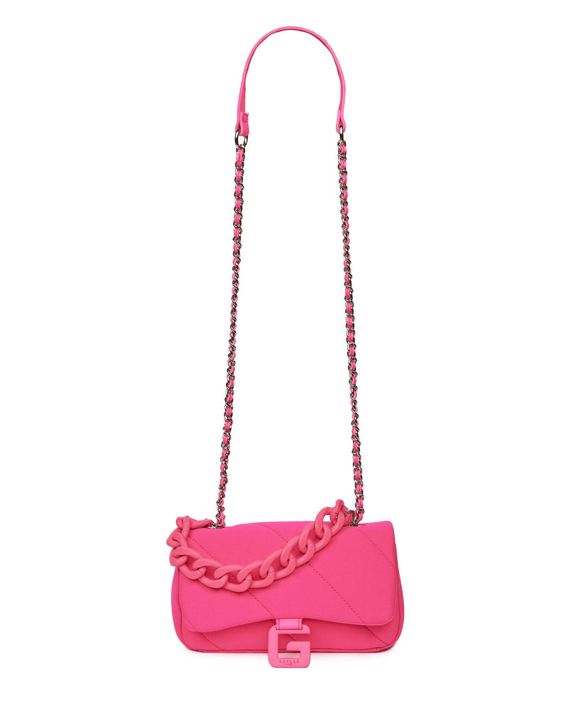 BORSA A TRACOLLA FUCSIA CON CATENA