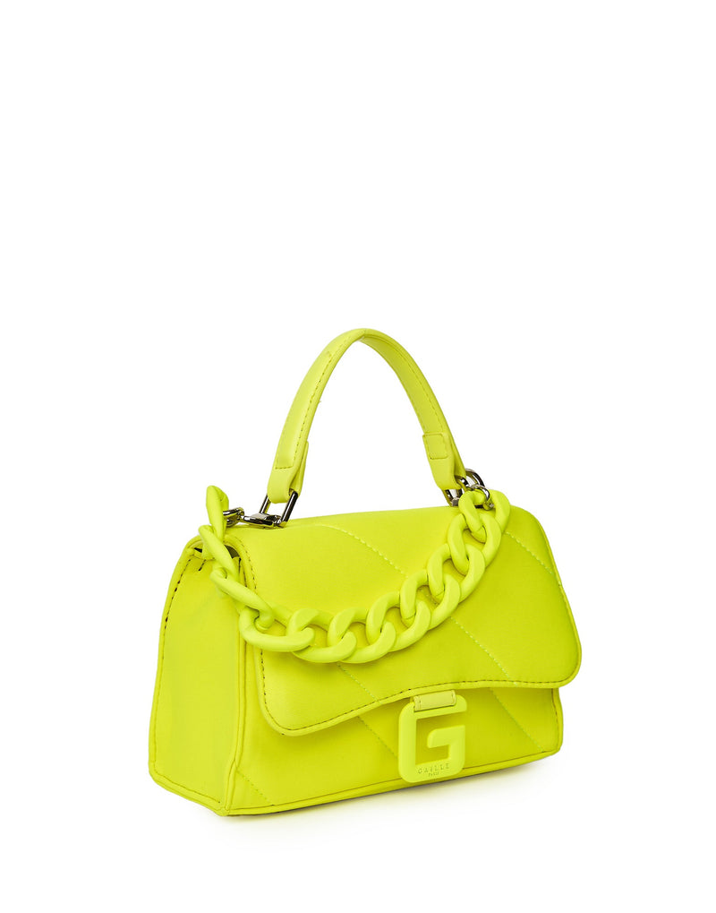 BORSA A MANO GIALLO FLUO CON CATENA