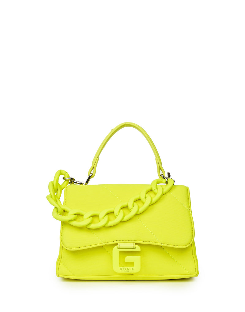 BORSA A MANO GIALLO FLUO CON CATENA