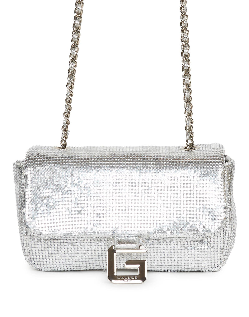 BORSA A TRACOLLA STRASS ARGENTO