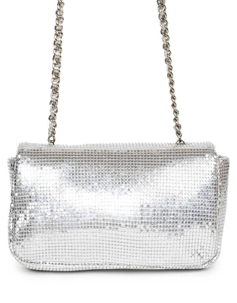 BORSA A TRACOLLA STRASS ARGENTO