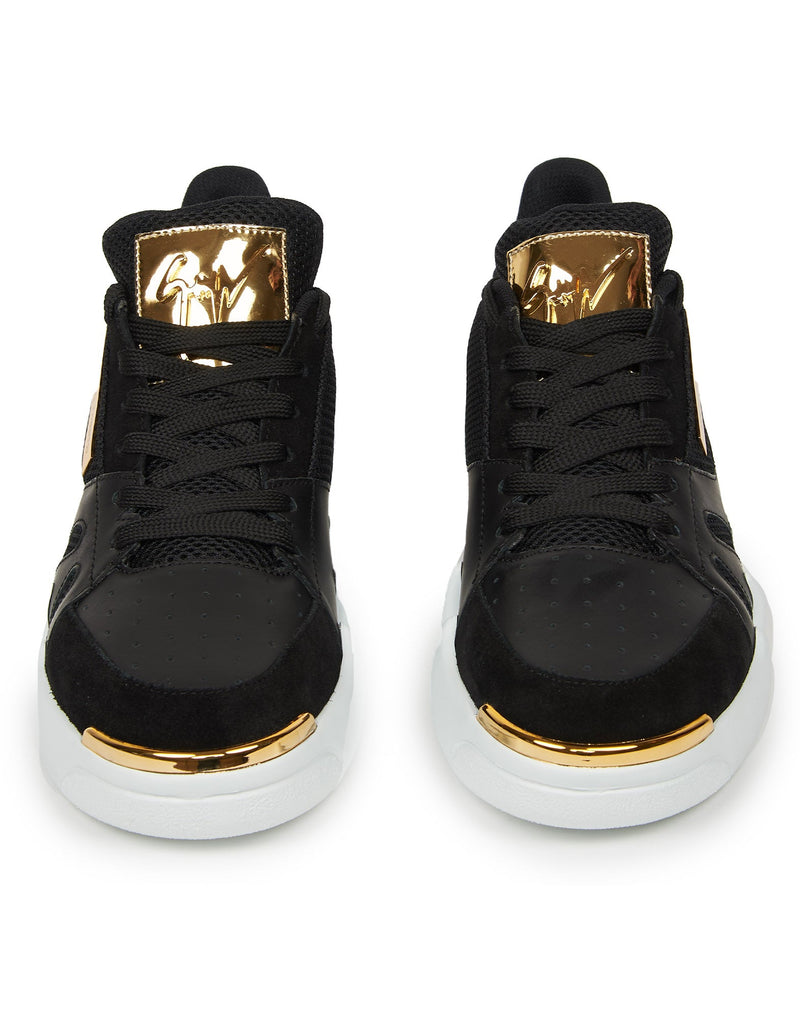 SNEAKERS MID TALON NERE E ORO