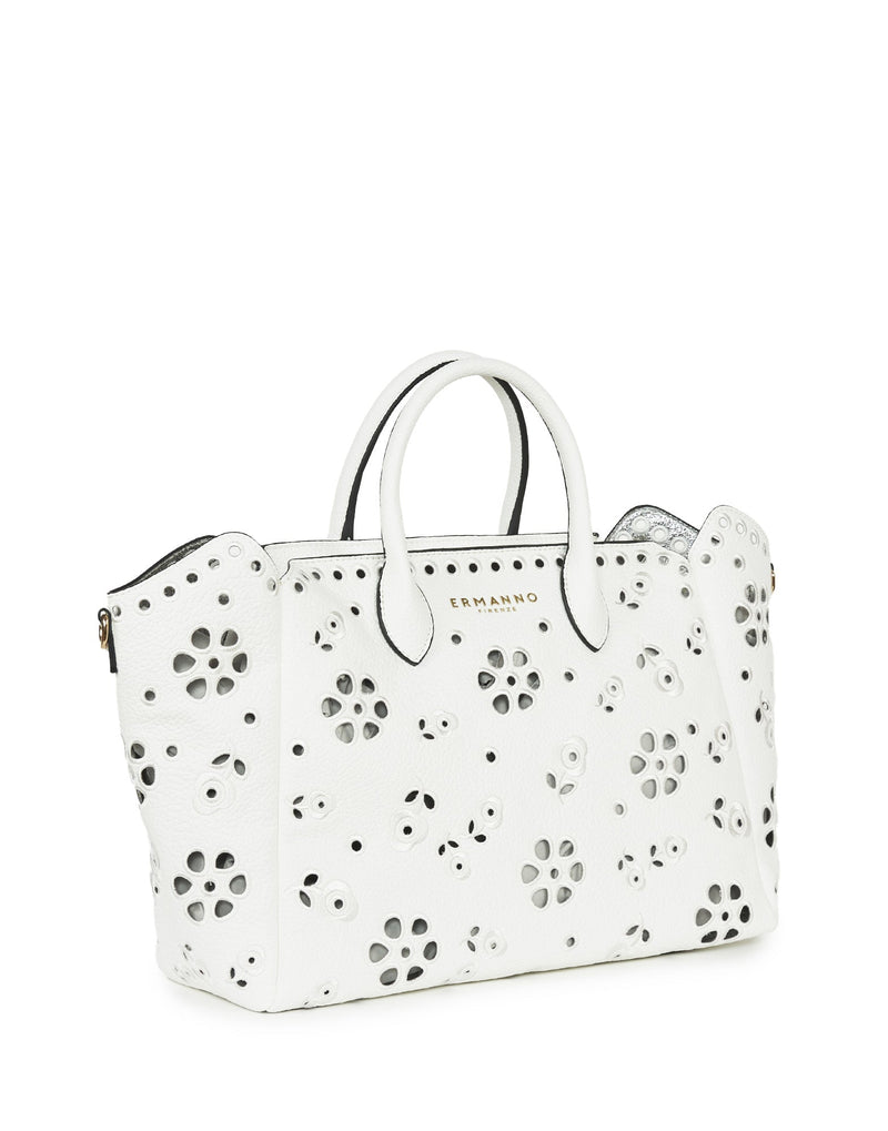 BORSA SHOPPER FORATA BIANCO